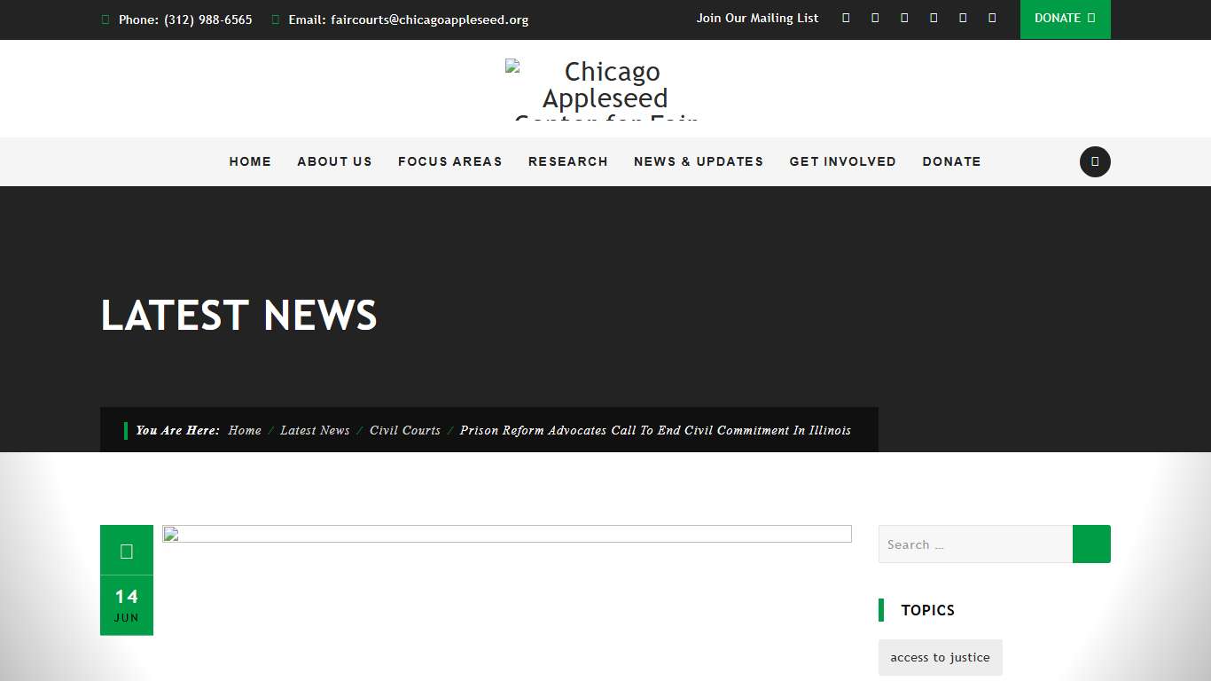 Prison Reform Advocates Call to End Civil Commitment in Illinois - Chicago Appleseed Center for Fair Courts